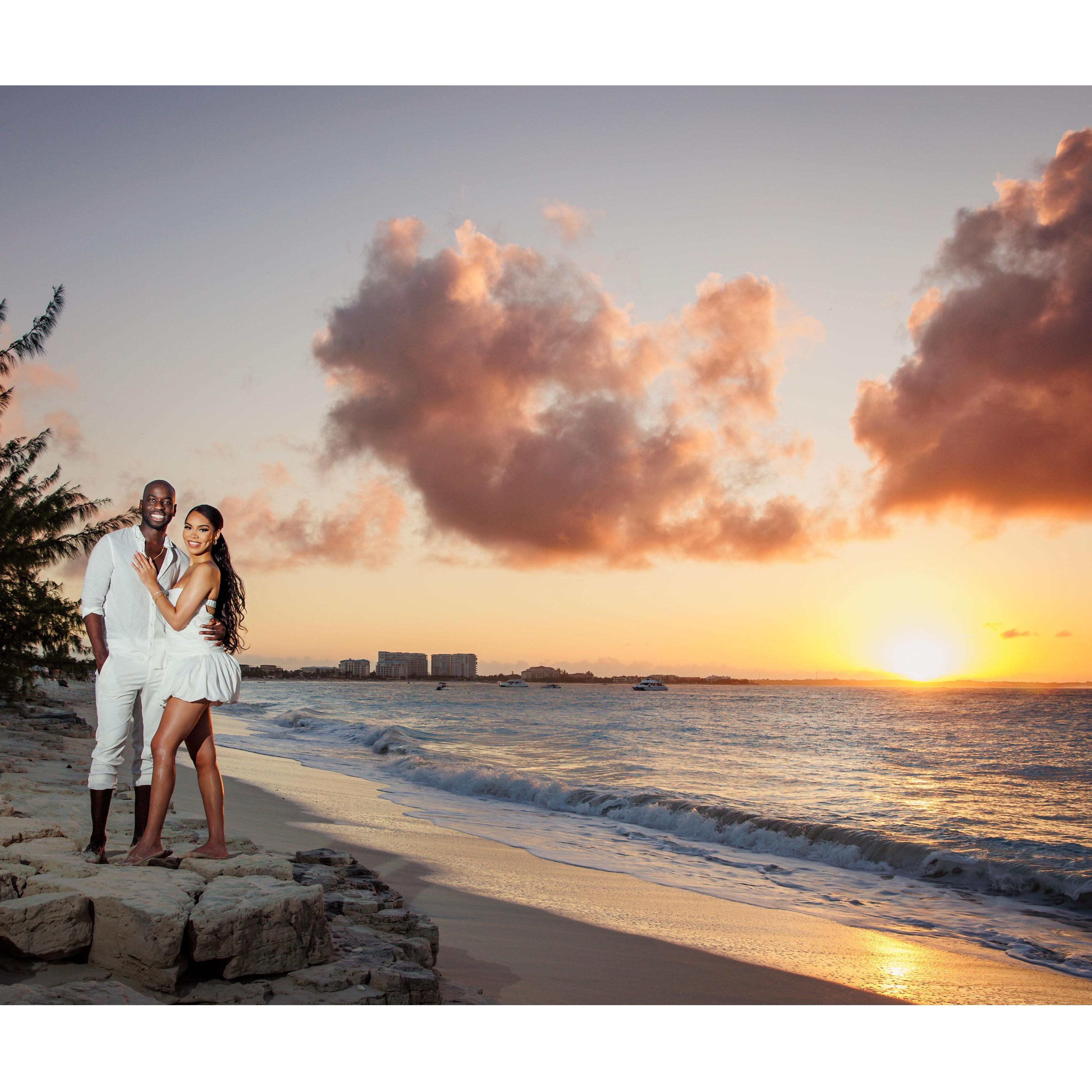 The sun setting on the most beautiful day of our lives.