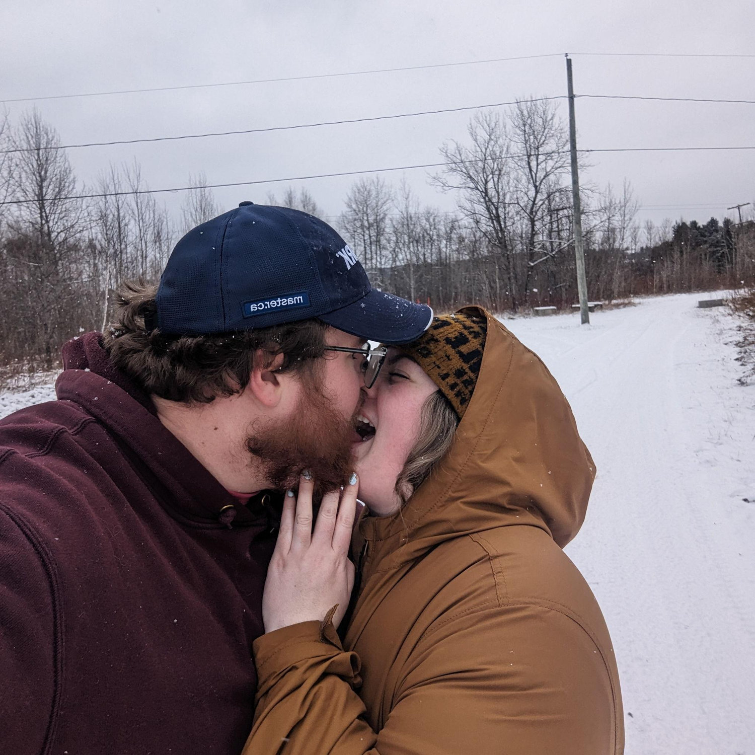 Can't help but laugh when he's trying to kiss her