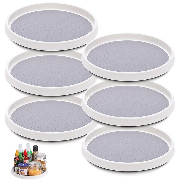 Set of 6, 10 Inch Non-Skid Lazy Susan Turntable, Lazy Susan Organizer for Cabinet, Pantry Organization, Kitchen Storage, Refrigerator, Countertop, Spice Rack (6 Pack 10 in)