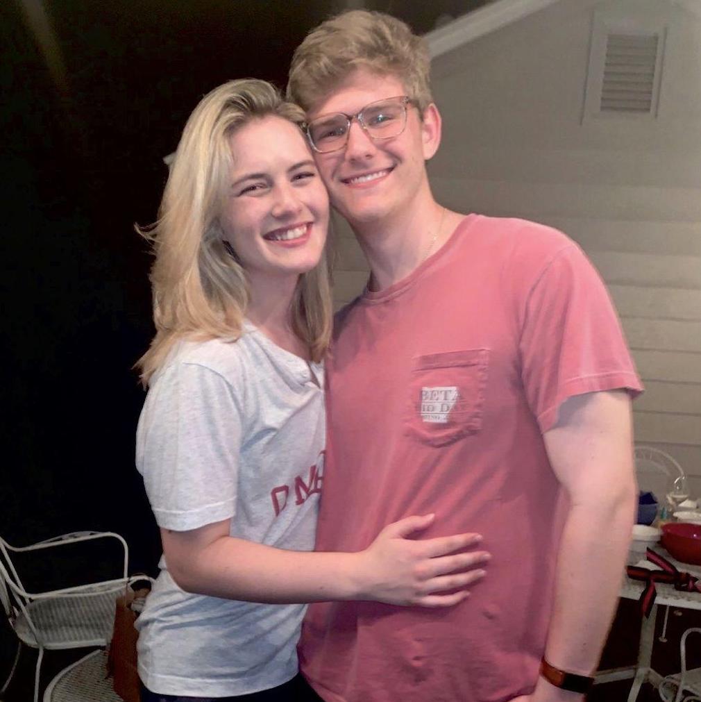 Our first photo together! After a theatrical night on the patio Brandon was approved by the friend group.