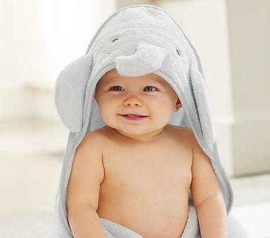 Super Soft Elephant Baby Hooded Towel & Washcloth Set