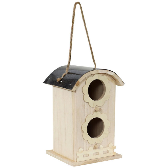 Sunnydaze Wooden Hanging Bungalow Birdhouse 7"
