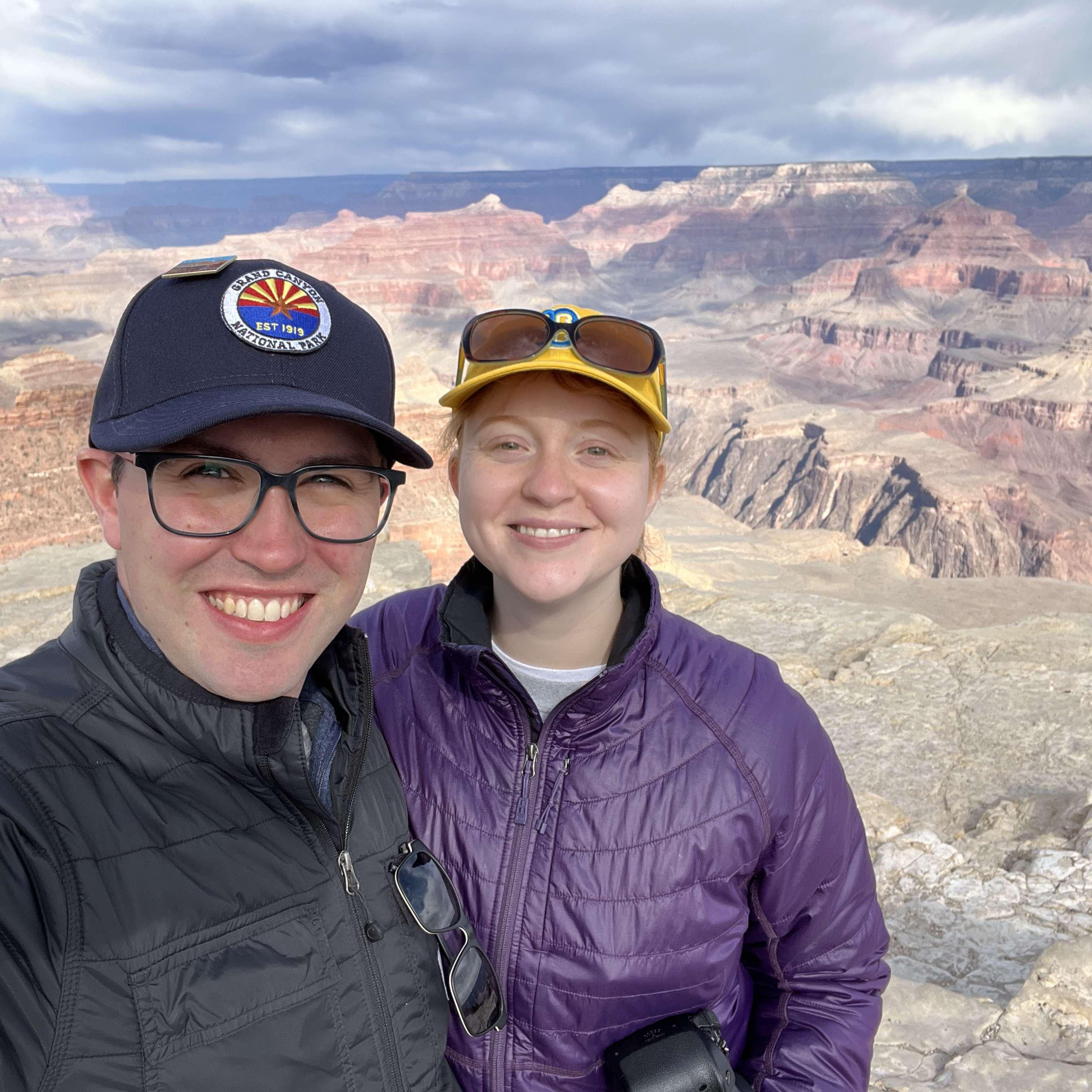 Another selfie from the day we got engaged in the Grand Canyon!