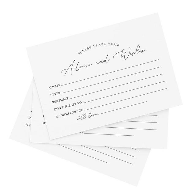 Bliss Collections Advice and Wishes Cards, Mad Libs Modern Calligraphy, Perfect for: Bridal Showers, Wedding, Baby Shower, Words of Wisdom for Bride and Groom, 4"x6" Cards (50 Cards)