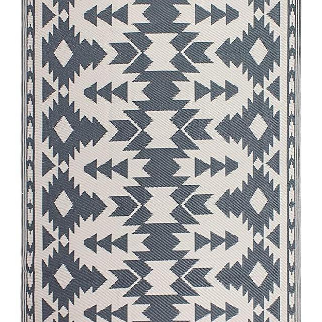 Fab Habitat Reversible Rugs | Indoor or Outdoor Use | Stain Resistant, Easy to Clean Weather Resistant Floor Mats | Miramar - Gray, 6' x 9'