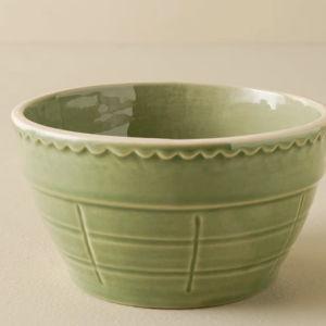 Vintage-Inspired Green Cereal Bowl