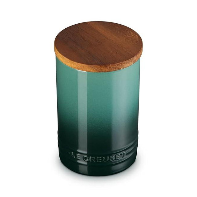 Le Creuset Signature Salt Cellar and Storage Canister with Wood Lid, 26 oz., Artichaut