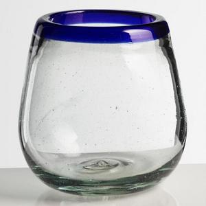 Blue Rocco Stemless Glasses Set of 4