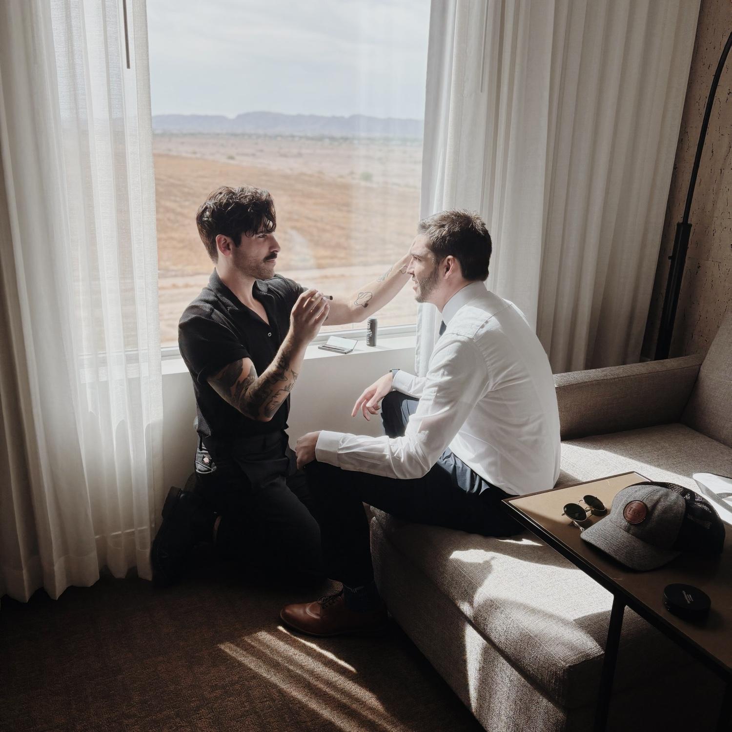 Brother time before the ceremony