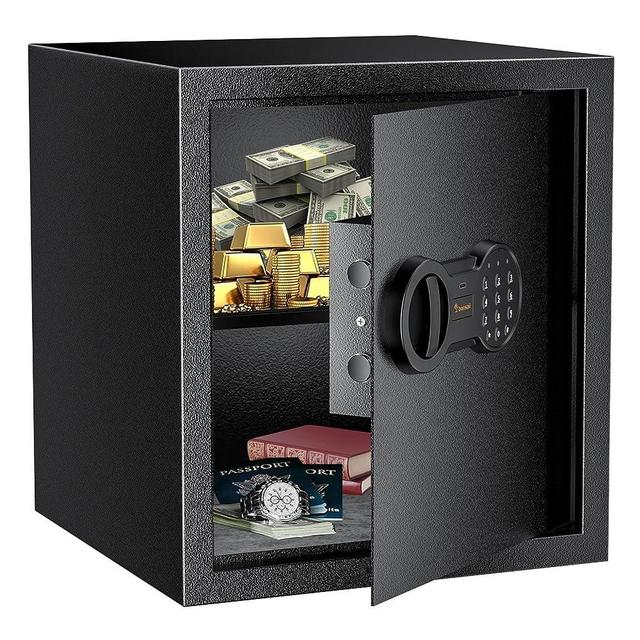 Bonsaii Safe Box, Money Safe with Digital Keypad Lock, 1.2 Cubic Feet Home Safe Lock Box with Removable Shelf, Steel Security Cabinet Safes for Home, Hotel