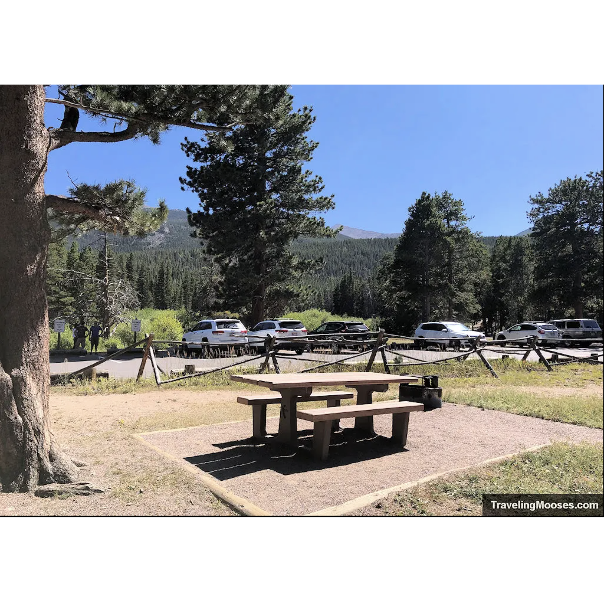 Parking lot at the trailhead 