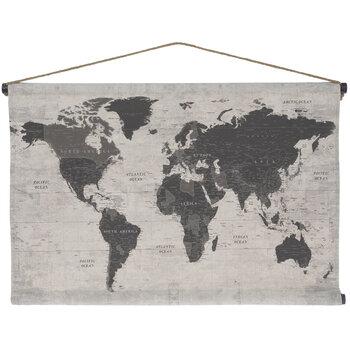 World Map Tapestry Canvas Wall Decor