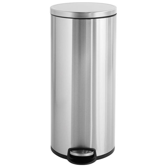 Squared Away™ Stainless Steel 8-Gallon Round Step-On Trash Can