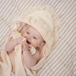Violet Ruffle Hooded Baby Bath Towel