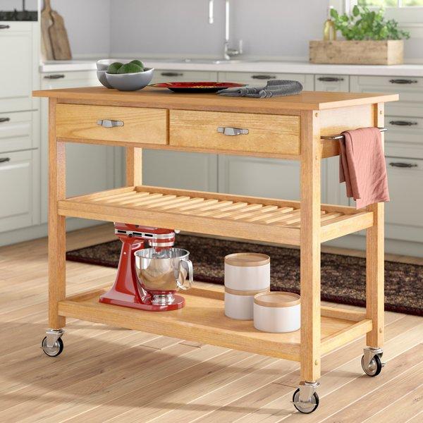 Ewart Kitchen Island with Wood Top