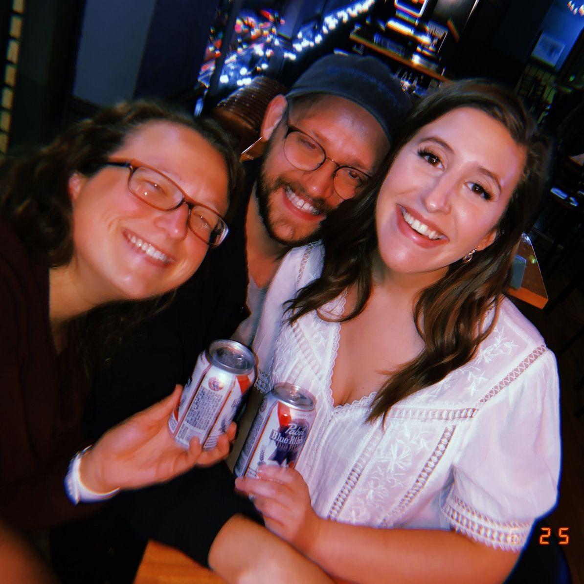 June 2020 | The first photo we ever took together! 📸 At the time, we were coworkers at Collision Bend (featuring Katie's best friend, Krista)