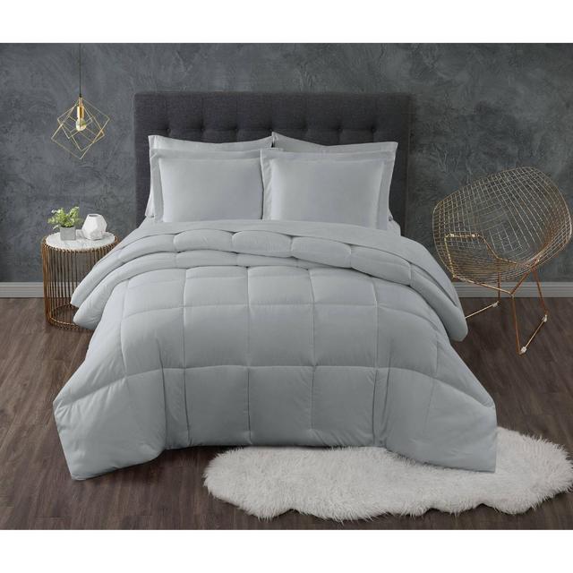 Full/Queen 3pc Antimirobial Down Alternative Comforter Set Gray - Truly Calm