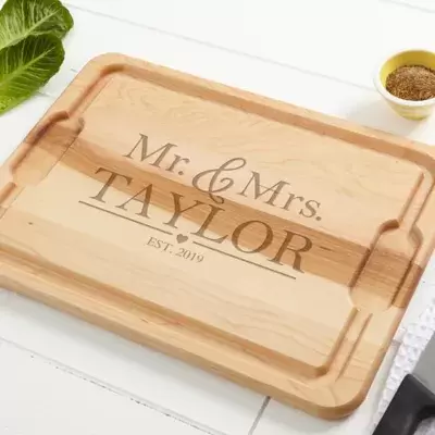 The Wedding Couple 15-Inch x 21-Inch Maple Cutting Board