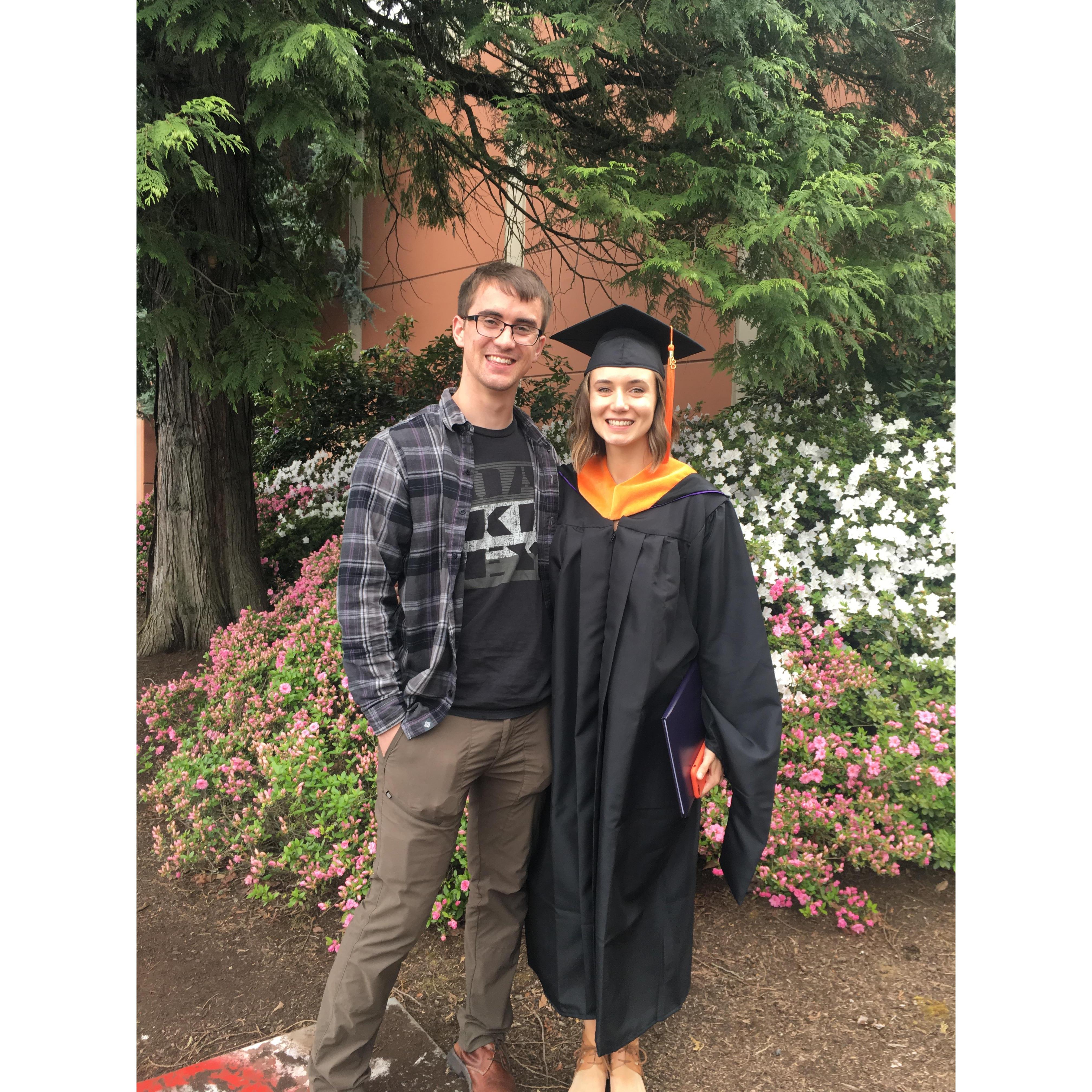 Sam's grad school graduation, Master of Biomedical Engineering - May 2018