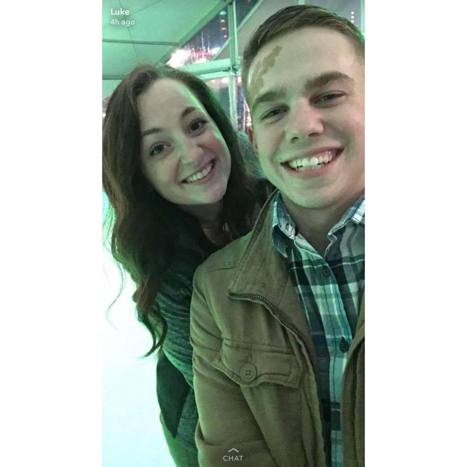 One year anniversary, ice skating at Point Ruston.