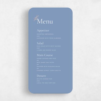 Blue Rounded Wedding Menu - Violetta