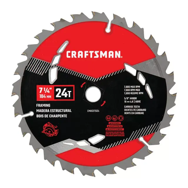 CRAFTSMAN 7-1/4-in 24-Tooth Carbide Circular Saw Blade