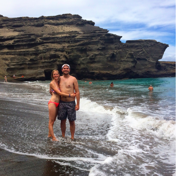 This was at a Green Sand Beach on the Big Island.