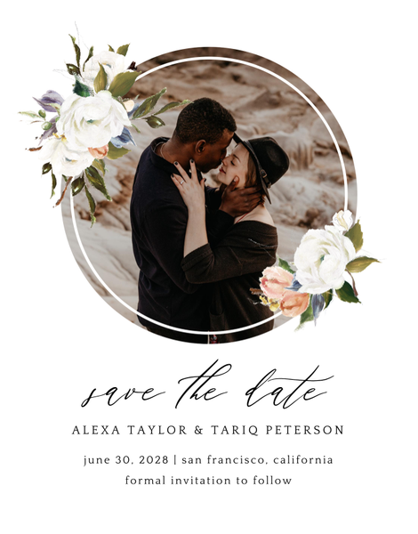 Octavia Frame | White | Zola Save The Dates