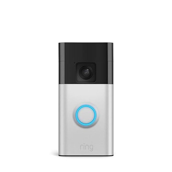 Ring Battery Doorbell (newest model), Home or business security with Head-to-Toe video, Live View with Two-Way Talk, and Motion Detection & Alerts, Satin Nickel