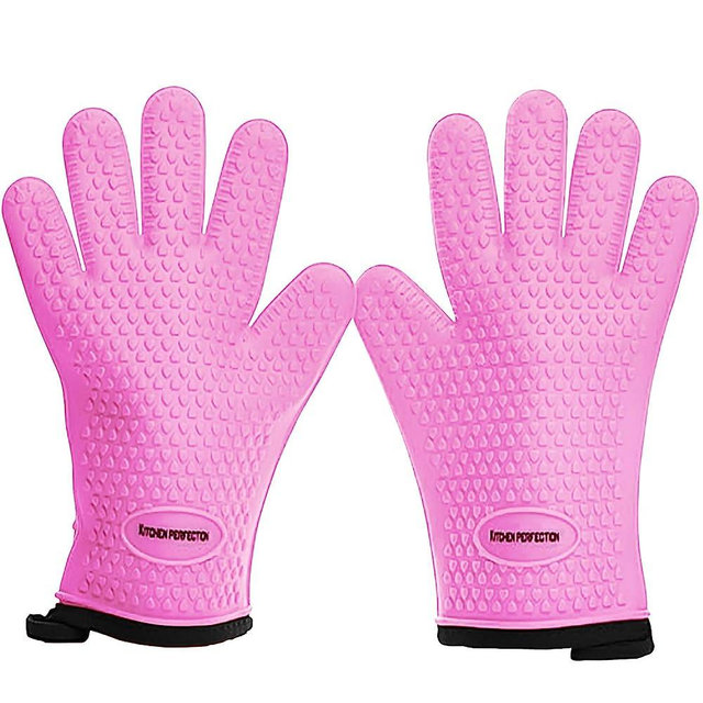 KITCHEN PERFECTION Silicone Smoker Oven Gloves -Extreme Heat Resistant BBQ Gloves-Handle Hot Food Right on Your Grill Fryer & Pit|Waterproof Grilling Cooking Baking Mitts|Superior Value Set+3 Bonuses