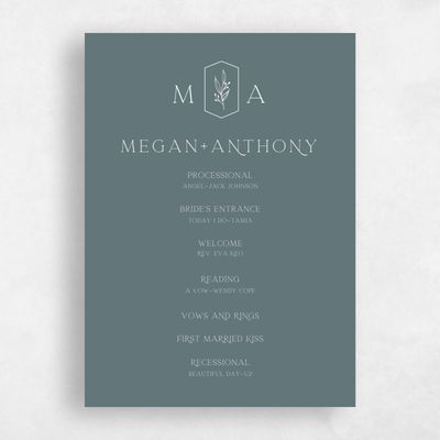 Blue Wedding Program - Eldridge