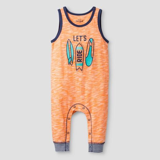 Baby Boys' Let's Ride Long Tank Romper - Cat & Jack™ Orange