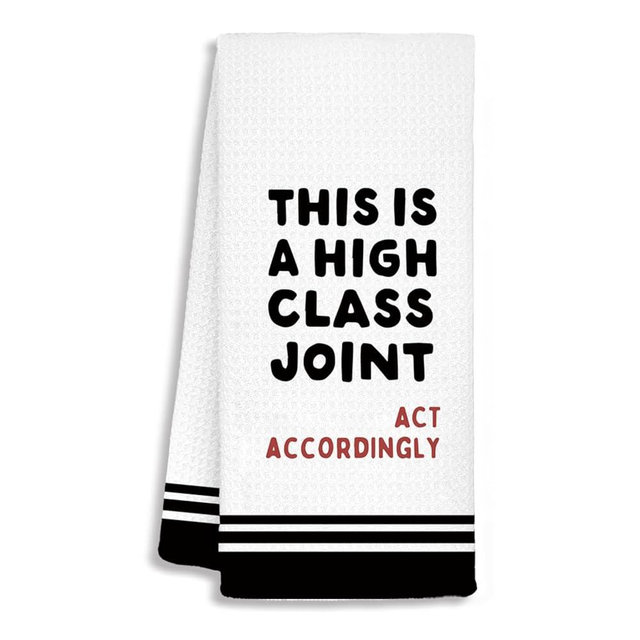 SJDFCSA Funny Kitchen Towels, Funny Dish Tea Towels, Trendy Retro This is a High Class Joint Decorative Hand Towels for Bathroom Decor, 16x24 Inch