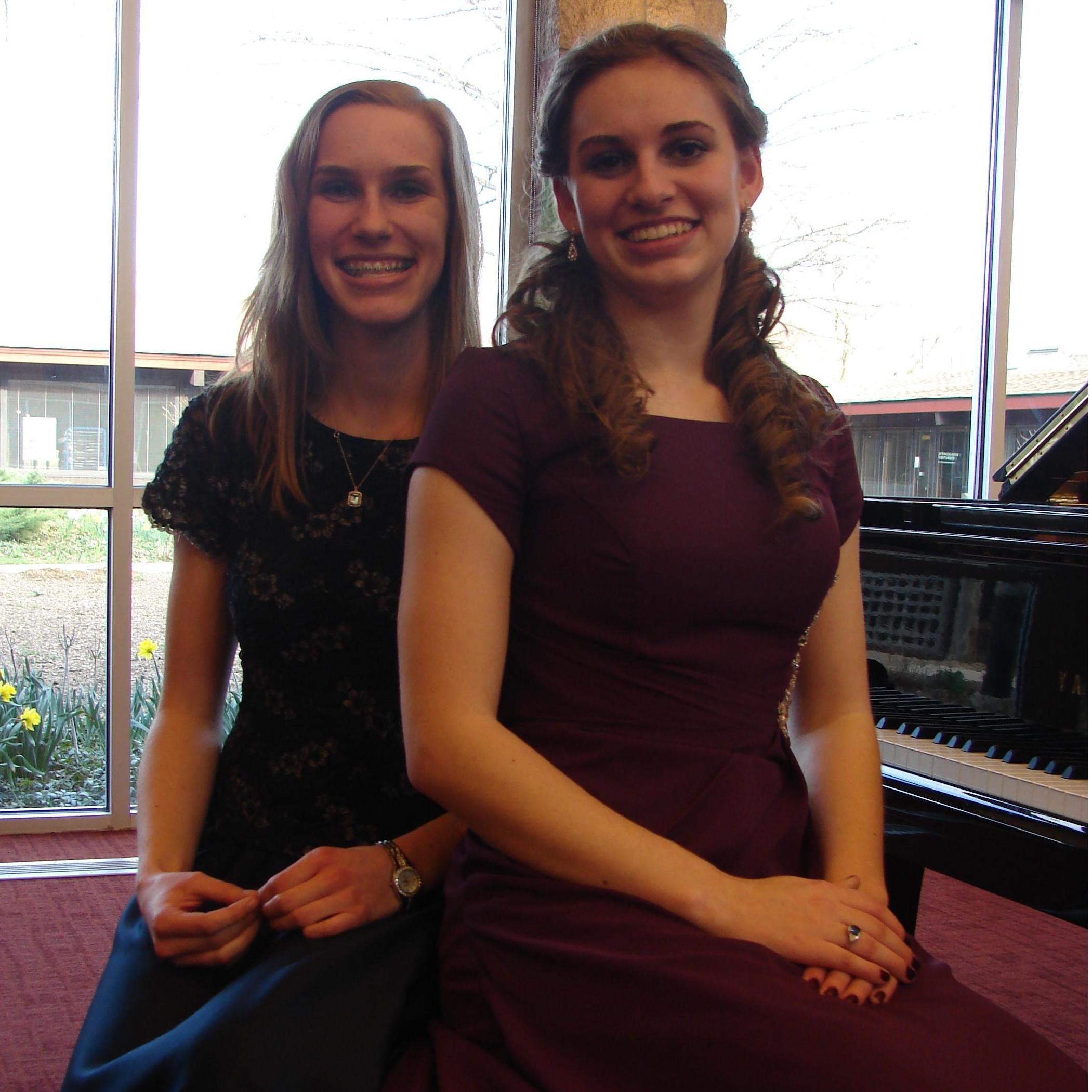 Elizabeth and Rachel: Elizabeth's senior piano recital. (May, 2012)
