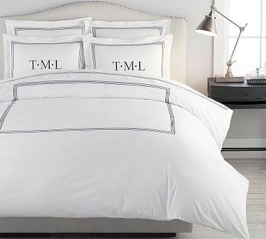 Pottery Barn Grand Organic Percale Duvet Cover King / Cali King - Gray Mist