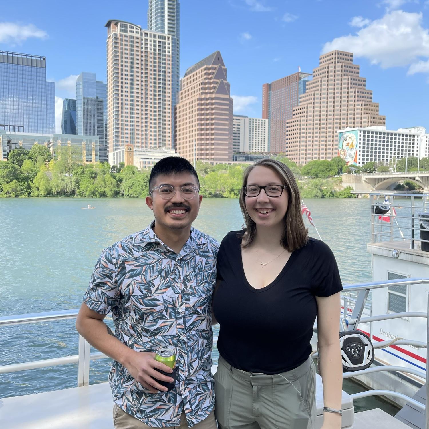 Alfonso and Nikki's rehearsal dinner on Lady Bird Lake in Austin!
