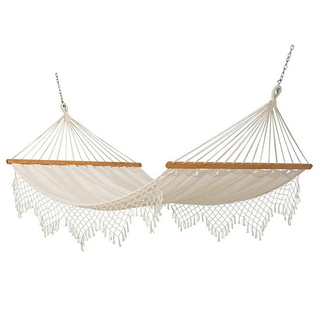Castaway Hammocks Natural Canvas Hammock with Fringe
