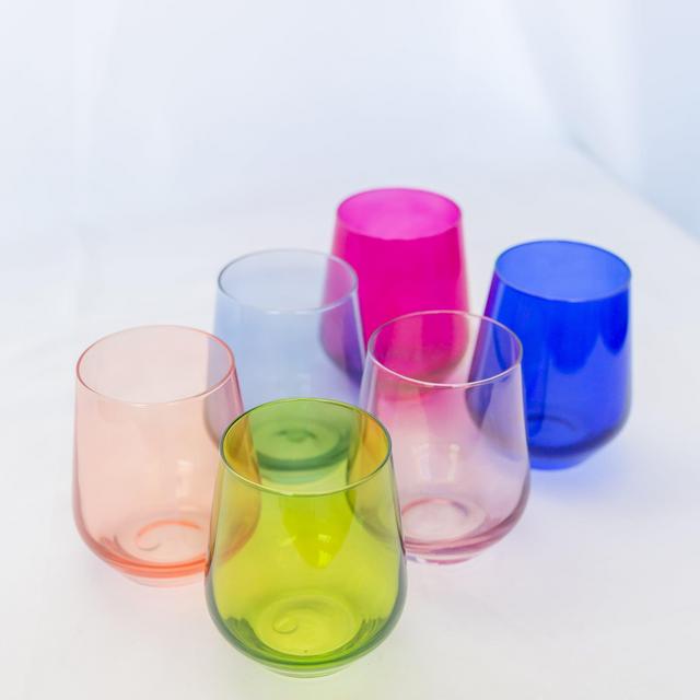 Estelle Colored Wine Stemless Set of 6 (Mixed Set)