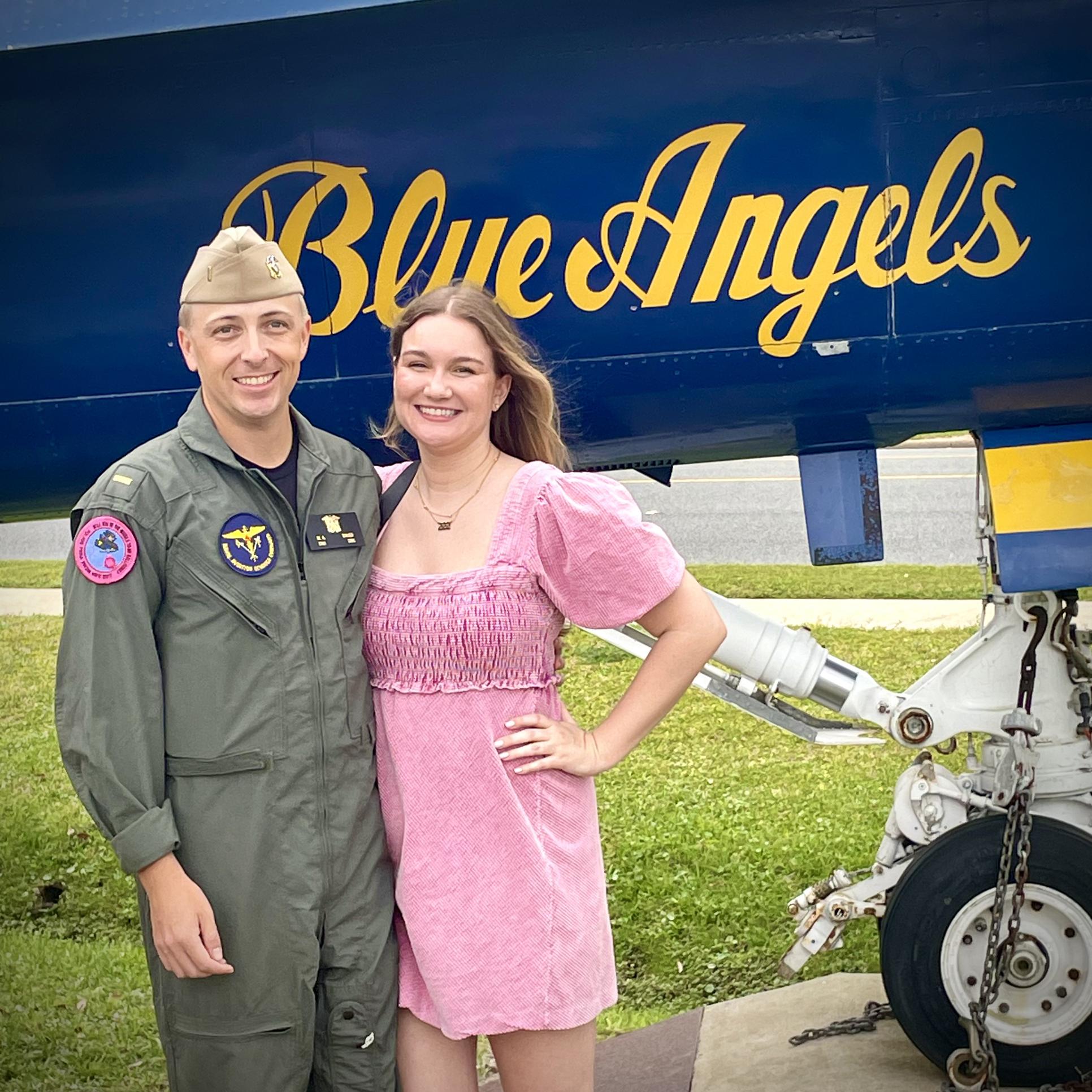 Brenna visiting Max in Pensacola, FL for his “Flight Suit Friday”