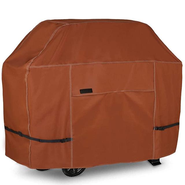 NettyPro BBQ Grill Cover 56 Inch Outdoor Patio 600D Heavy Duty Waterproof 2-3 Burner Barbecue Cover for Weber, Char-Broil, Brinkmann, Nexgrill Grills and More, Brown