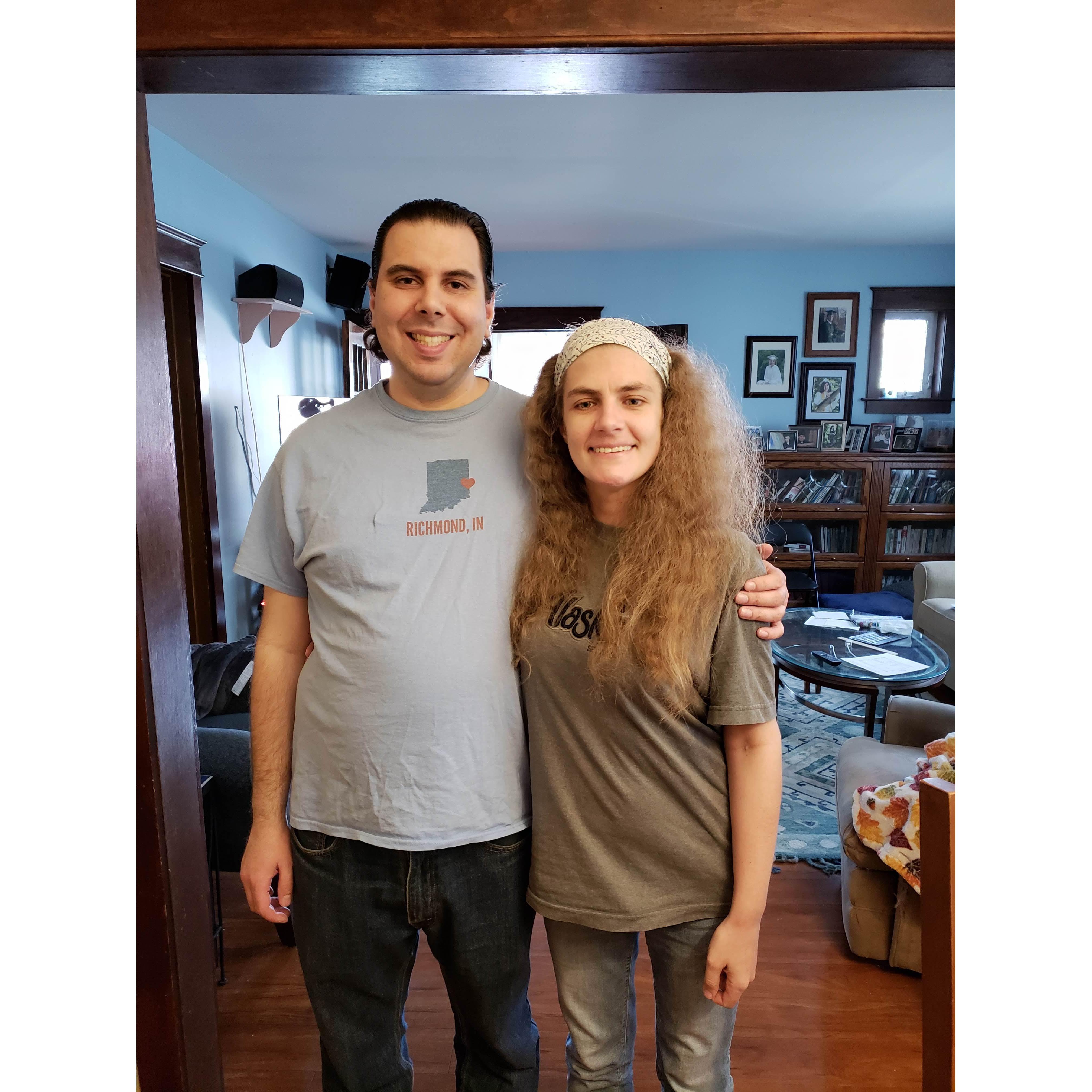 Jamie and her Pandemic hair March 2022