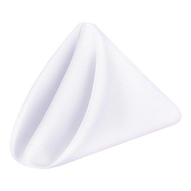 Dinner Napkins | Set of 24 | Cloth Napkins | Hotel Napkins | Table Napkins | 100% Polyester | 17 x 17 in / 43 x 43 cm | Soft, Reusable, Durable (White)