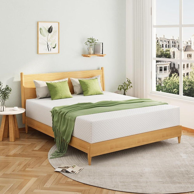 EGOHOME King Size Memory Foam Mattress, 12 Inch Bed Mattress in a Box with Cooling Green Tea Gel, Relieve Pressure with Medium Support, CertiPUR-US Certified, 80''L x 76''W, White