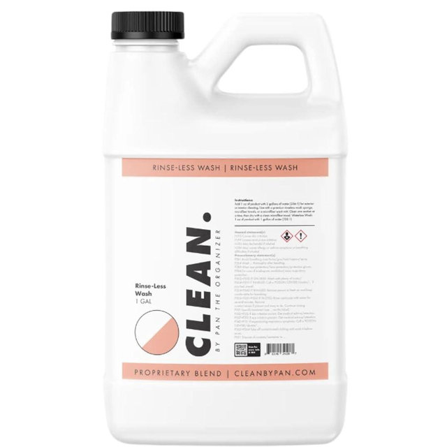 CLEAN. Rinse-Less Wash – 128oz-Waterless Car Wash Solution, Safe on All Surfaces, High Lubrication Polymer Blend, pH Neutral, No PFAS, Interior & Exterior Car Cleaner, Use in Sunlight