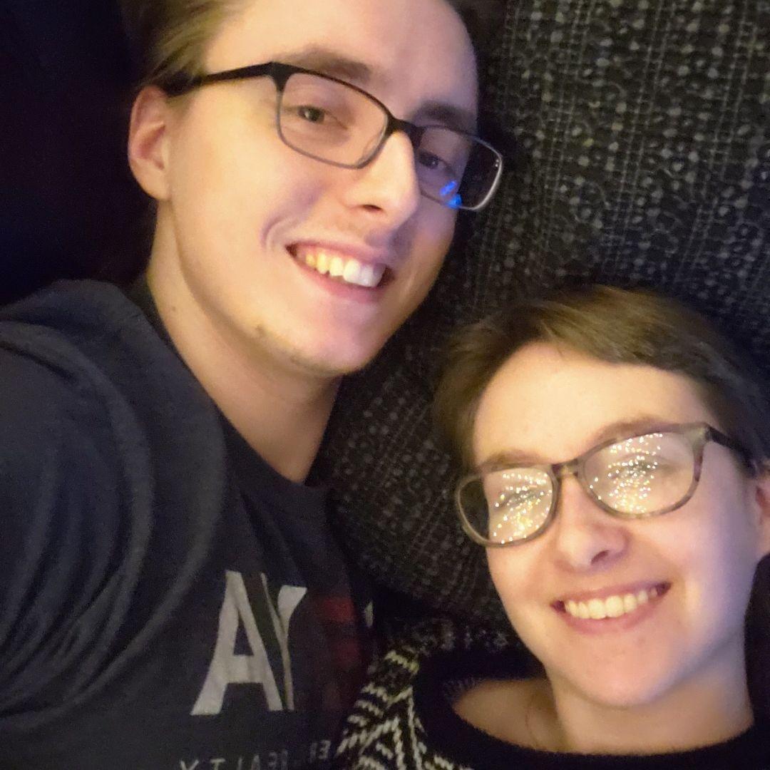 Couch selfie - pretty much the only pictures we took during covid lol - Spring 2021
