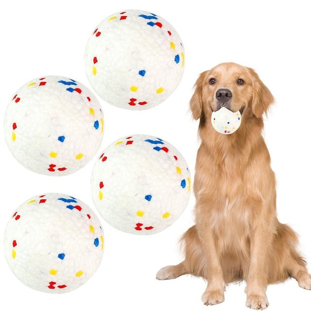 Wortade Dog Balls Dog Toys for Aggressive Chewers 4pack Indestructible Tennis Balls for Dogs, Durable Chew Toys Water Toy Fetch Balls for Large Medium Small Dog and Puppies (2.5 Inch)
