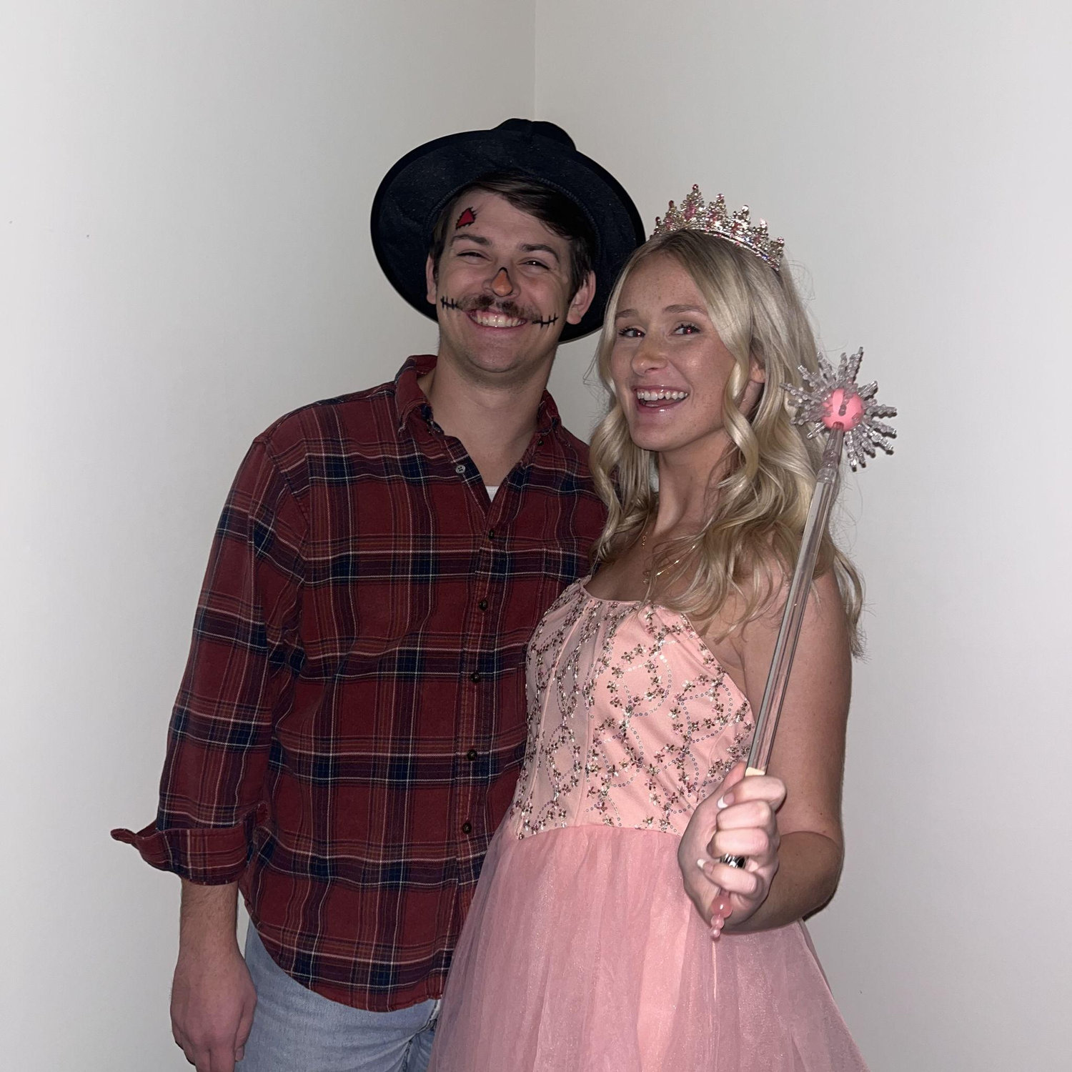 Halloween as Glinda and Scarecrow!