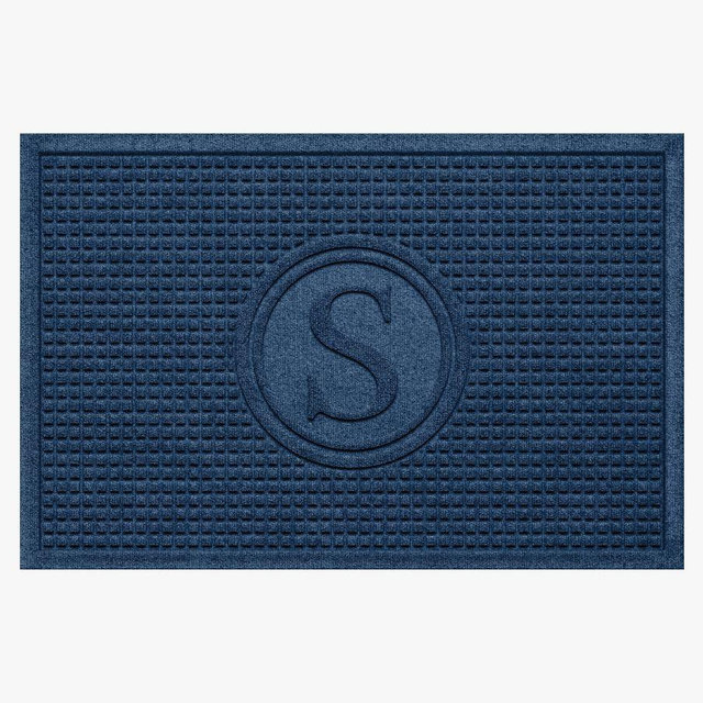 WaterHog Squares Monogram Doormat, 2'X 3', Navy