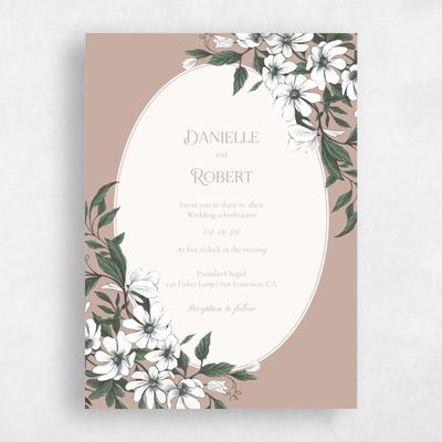 Latte, Brown Wedding Invitation - Melcher Portrait