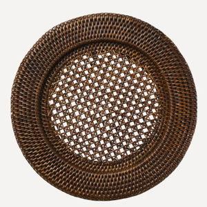 Dark Brown Rattan Charger Plate